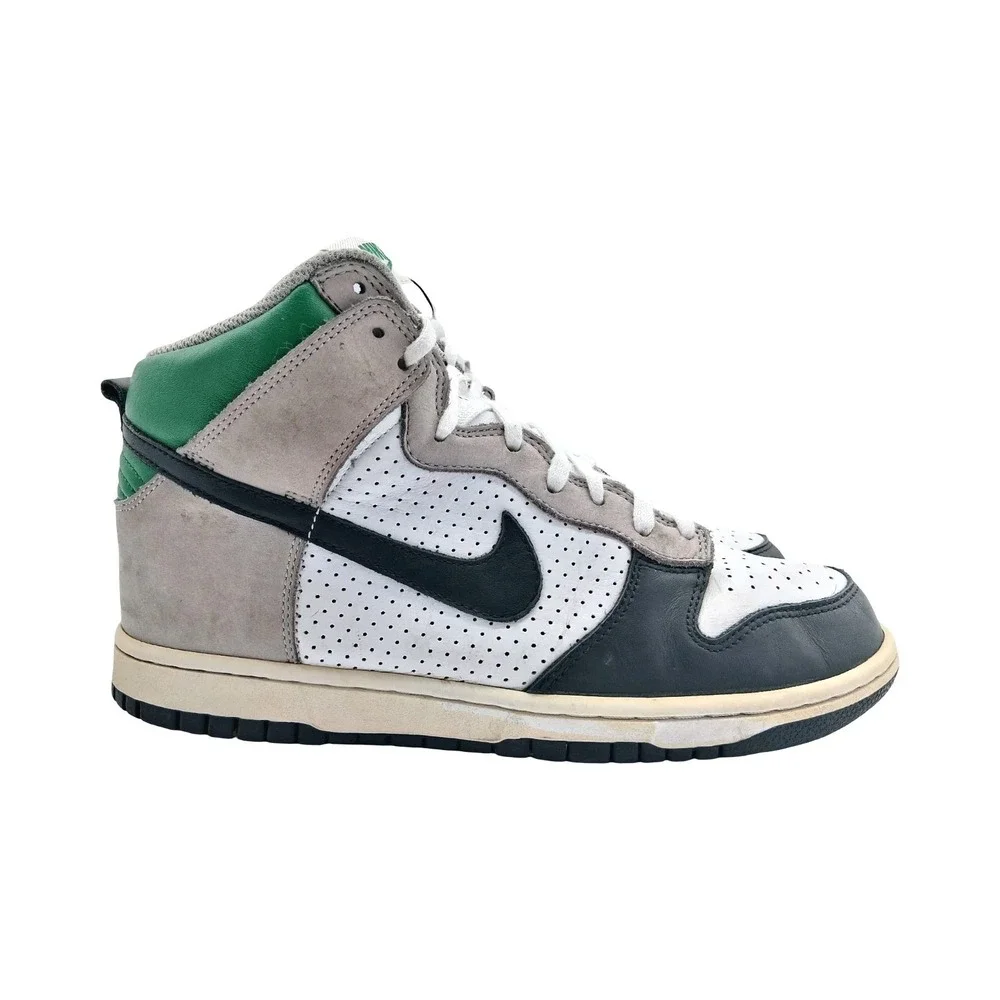 Nike Dunk High Shoes Mens Size 8.5 White Gray Green Leather Sneakers 306968-002
